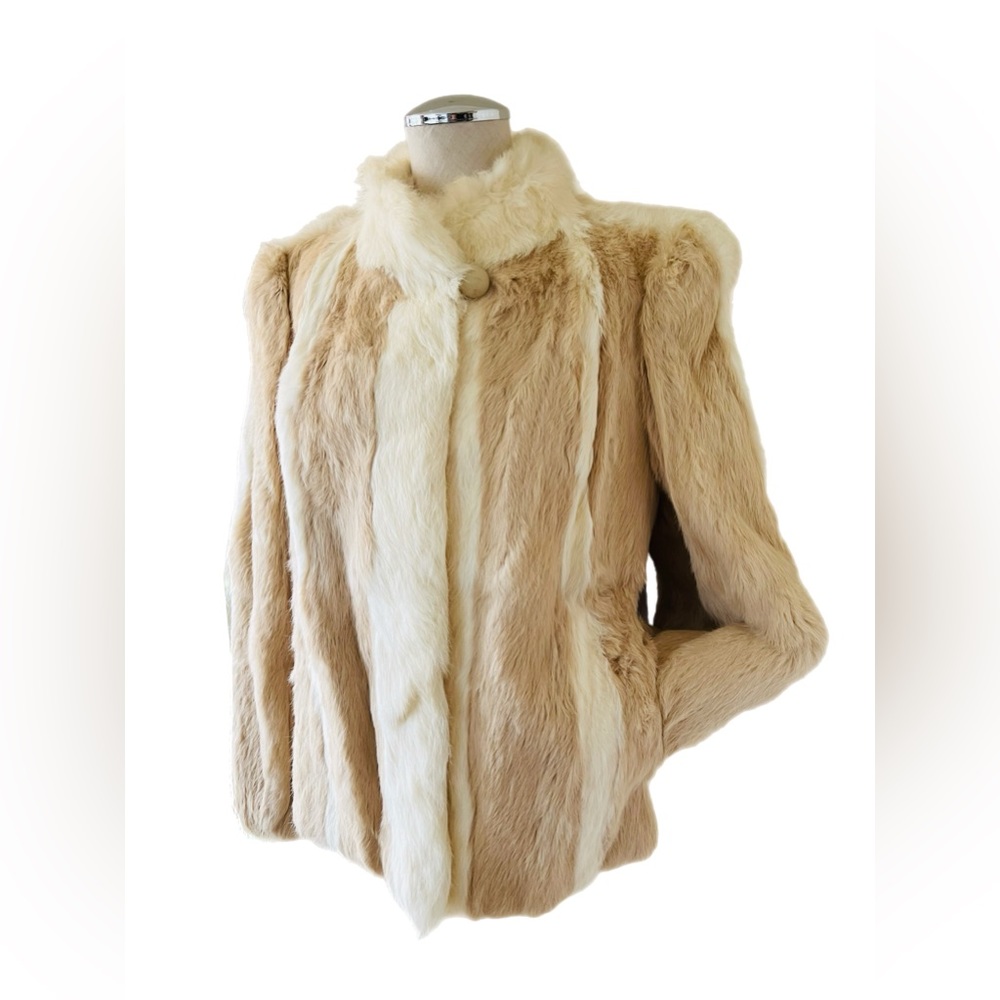 Sold Vintage 80’s Two Tone Rabbit Fur Coat